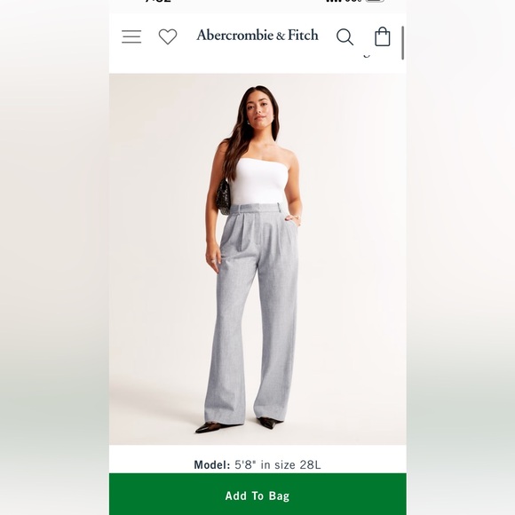 NWT Abercrombie Curve Sloan Tailored Pants - Picture 1 of 2